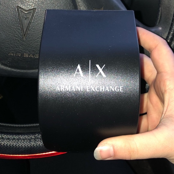 Armani Exchange Black Leather Watch - Picture 3 of 4